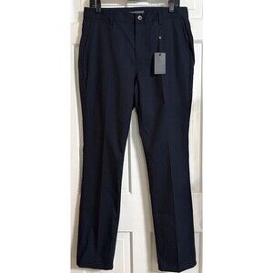 John Varvatos 31x32 Pants Navy Wool Cotton Flat Front Business Casual NWT